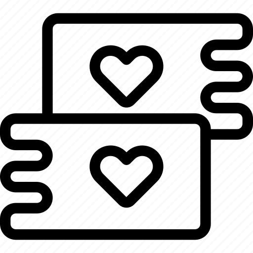 Valentine, ticket, love, heart icon - Download on Iconfinder