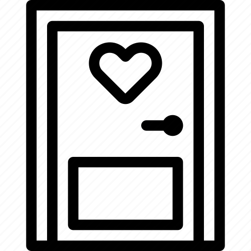 Valentine, door, heart, love, romance icon - Download on Iconfinder