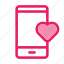 love, message, romance, smartphone, valentine icon 