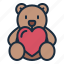 bear, doll, toy, heart, kid, love, romance, valentine, teddy bear 