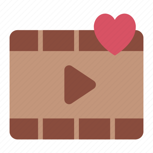 Cinema, movie, film, multimedia, footage, heart, love icon - Download on Iconfinder