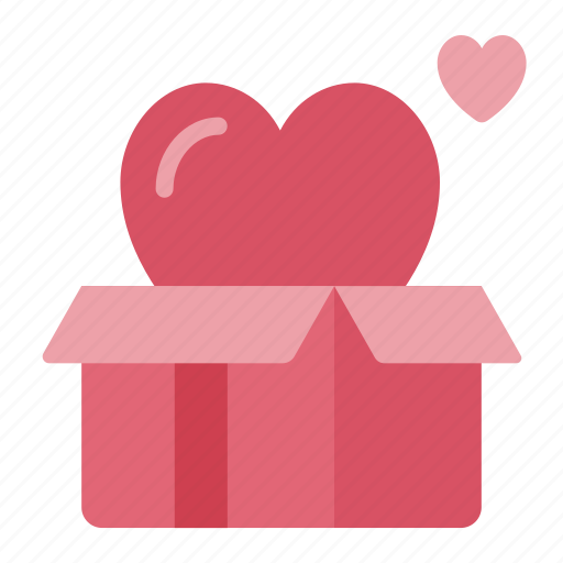 Gift, present, box, heart, love, romance, valentine icon - Download on Iconfinder
