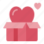 gift, present, box, heart, love, romance, valentine 