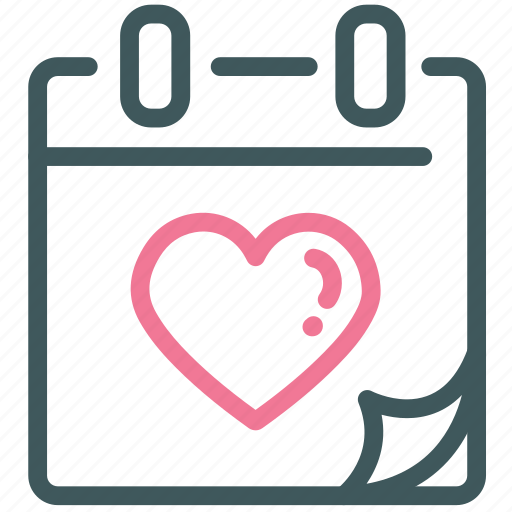 Calendar, day, heart, love, valentine, valentine's day icon - Download on Iconfinder