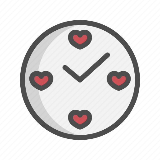 Clock, happytime, hour, love, time, valentine icon - Download on Iconfinder