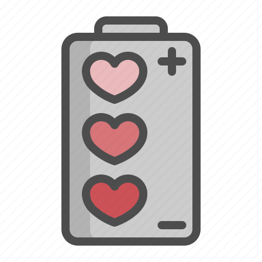 Battery, charge, energy, heart, love, power, valentine icon - Download on Iconfinder