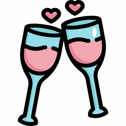 Wine, champagne, alcohol, glass, drink, love, valentine icon - Download on Iconfinder