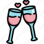 wine, champagne, alcohol, glass, drink, love, valentine 