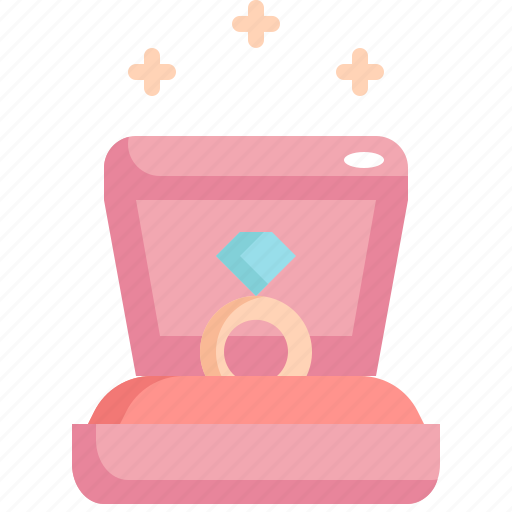 Ring, box, diamond, love, valentines, valentines day, wedding icon - Download on Iconfinder