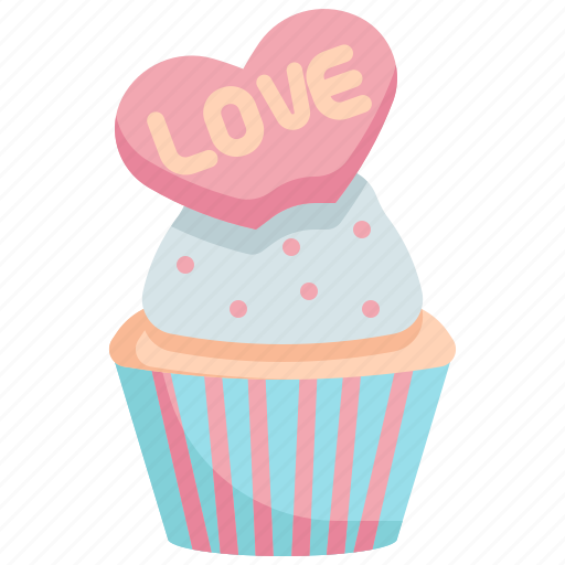 Cupcake, heart, sweet, dessert, love, valentines, muffin icon - Download on Iconfinder