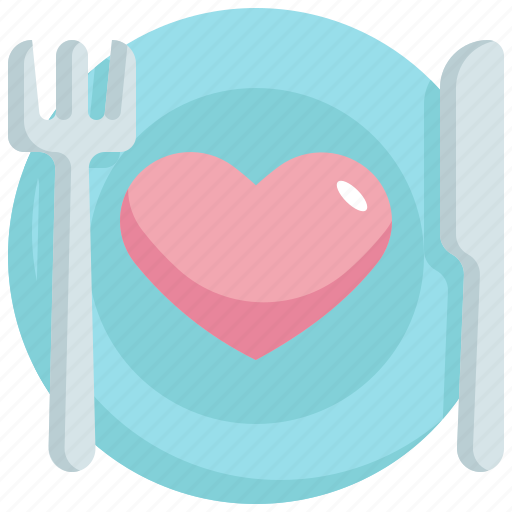 Plate, dish, heart, love, valentines, valentines day, romance icon - Download on Iconfinder