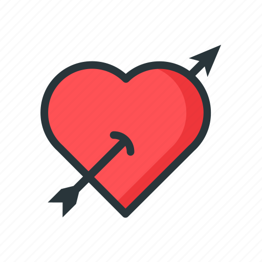 Arrow, celebrations, day, heart, ponter, red, valentines icon - Download on Iconfinder