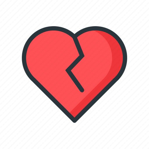 Break, breakup, day, heart, love, red, valentines icon - Download on Iconfinder