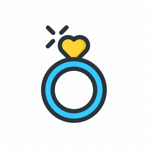Heart, love, ring, valentine, wedding, yellow icon - Download on Iconfinder