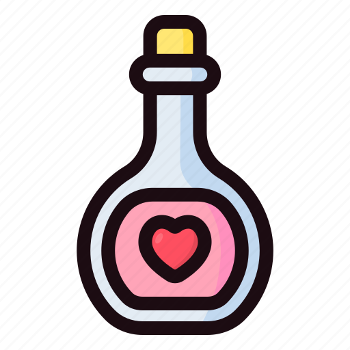 Potion, magic, chemical, heart, love, miscellaneous, romantic icon - Download on Iconfinder