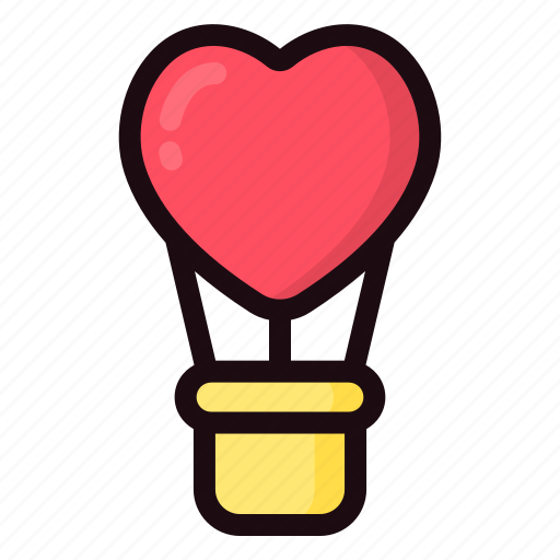 Love and romance, altitude, honeymoon, hot air balloon, transportation, trip, flight icon - Download on Iconfinder