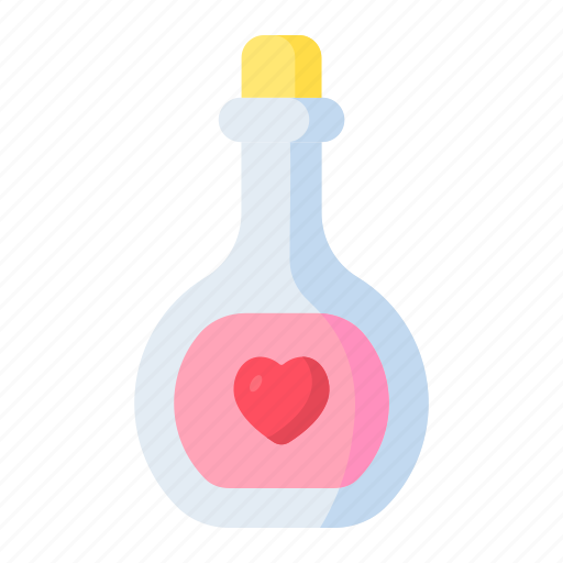 Potion, magic, chemical, heart, love, miscellaneous, romantic icon - Download on Iconfinder