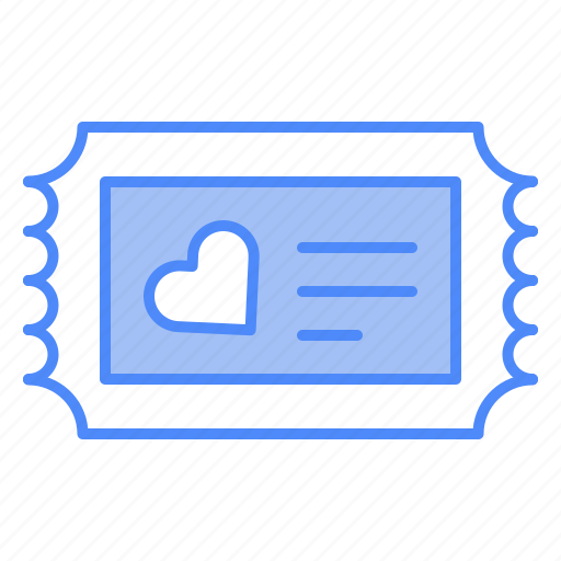 Ticket, party, cinema, love, and, romance, heart icon - Download on Iconfinder