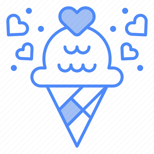 Icecream, cone, frozen, romantic, love icon - Download on Iconfinder