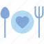 dining, heart, knife, love, plate, spoon, valentine’s day 