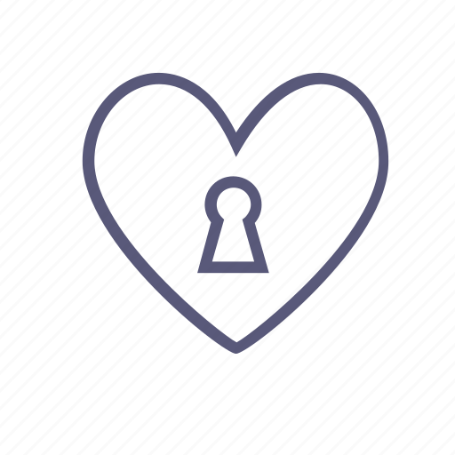 Closed heart, heart, keyhole, lock, love, valentine's day, vday icon - Download on Iconfinder