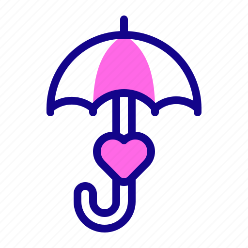 Umbrella, rain, heart, love, valentine day icon - Download on Iconfinder