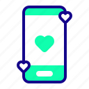 mobile phone, phone, heart, love, smartphone