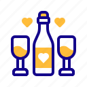 wine, bottle, heart, love, valentine day