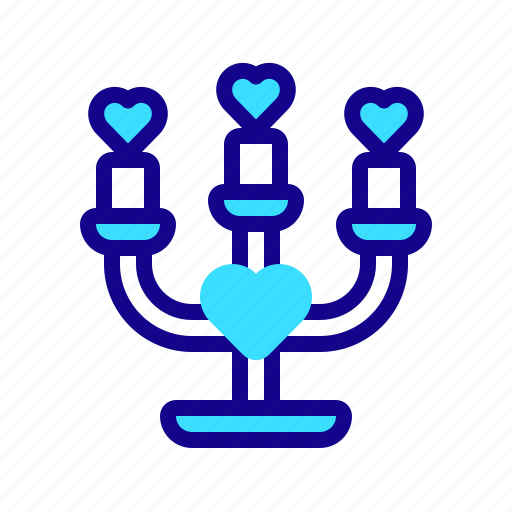 Candles, holder, heart, love, valentine day icon - Download on Iconfinder