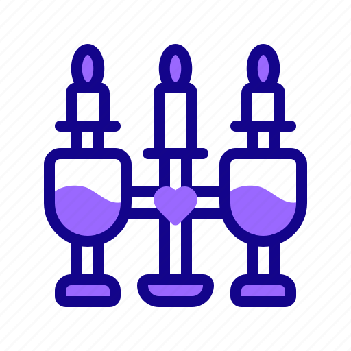 Candles, holder, heart, love, wine icon - Download on Iconfinder