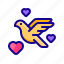 dove, bird, heart, love, valentine day 