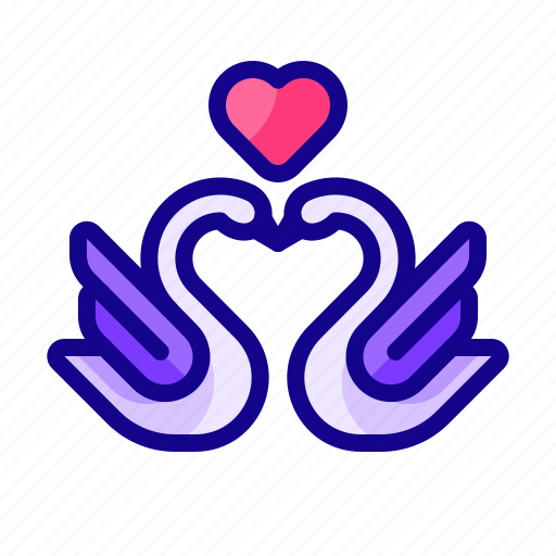 Swan love, heart, love, valentine day icon - Download on Iconfinder