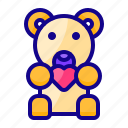 teddy bear, doll, heart, love, valentine day