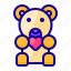 teddy bear, doll, heart, love, valentine day 