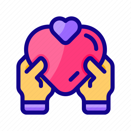 Hand, charity, heart, love, valentine day icon - Download on Iconfinder