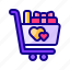 shopping cart, basket, heart, love, valentine day 