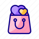 shopping bag, bag, heart, love, valentine day