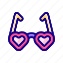 glasses, summer, heart, love, valentine day