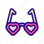 glasses, summer, heart, love, valentine day 
