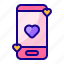 mobile phone, smartphone, phone, heart, love 
