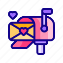 mailbox, mail, heart, love, valentine day