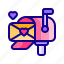 mailbox, mail, heart, love, valentine day 