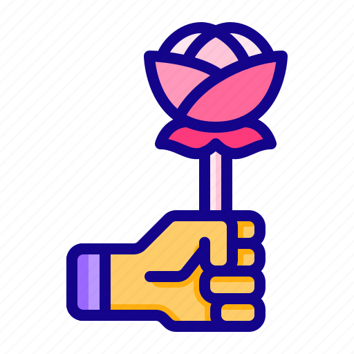 Hand, rose, heart, love, valentine day icon - Download on Iconfinder