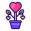 flower, heart, love, valentine day, plant 