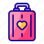 travel, suitcase, heart, love, valentine day 