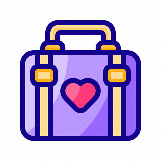 Travel, suitcase, heart, love, valentine day icon - Download on Iconfinder