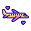 airplane, travel, heart, love, valentine day 