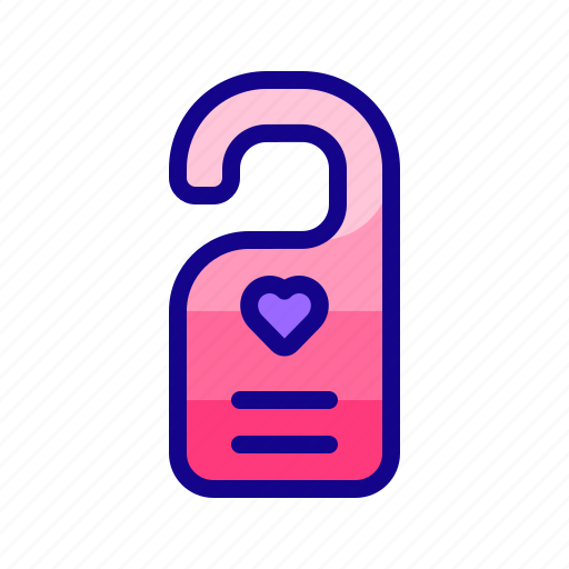 Door tag, hotel, heart, love, valentine day icon - Download on Iconfinder