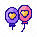 ballons, celebration, heart, love, valentine day