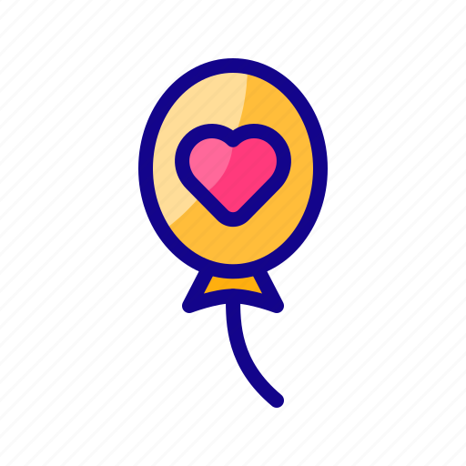 Ballon, celebration, heart, love, valentine day icon - Download on Iconfinder